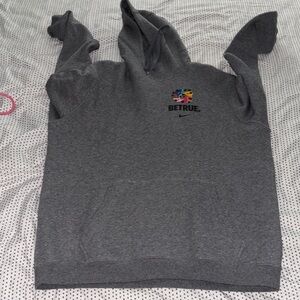 Nike Gray Hoodie with Colorful 'Be True' Logo